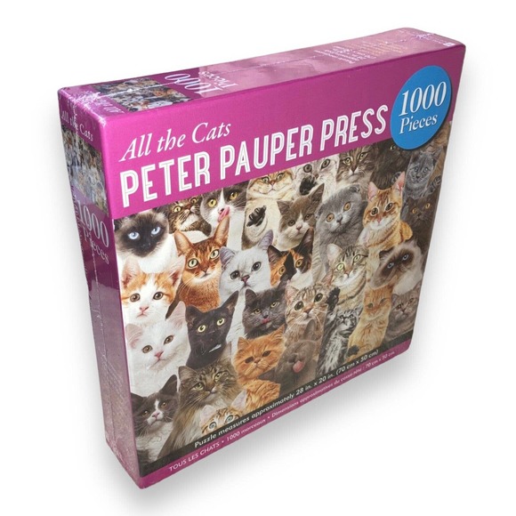 All‎ The CATS Peter Pauper Press JIGSAW PUZZLE 1000 Piece 28”x20”Funny Cute NEW - Picture 3 of 10